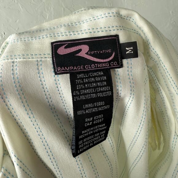 Vintage y2K Rampage Women's Jacket Baby Striped Blazer Prom Party Career F4-8 - Picture 5 of 5